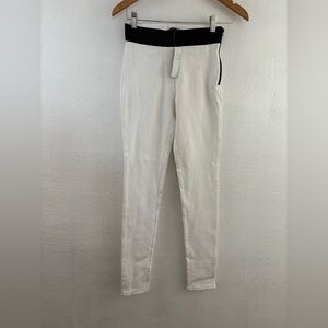 La Bijou Women's Ultra Stretch white and black waist Skinny Pants Jeggings S